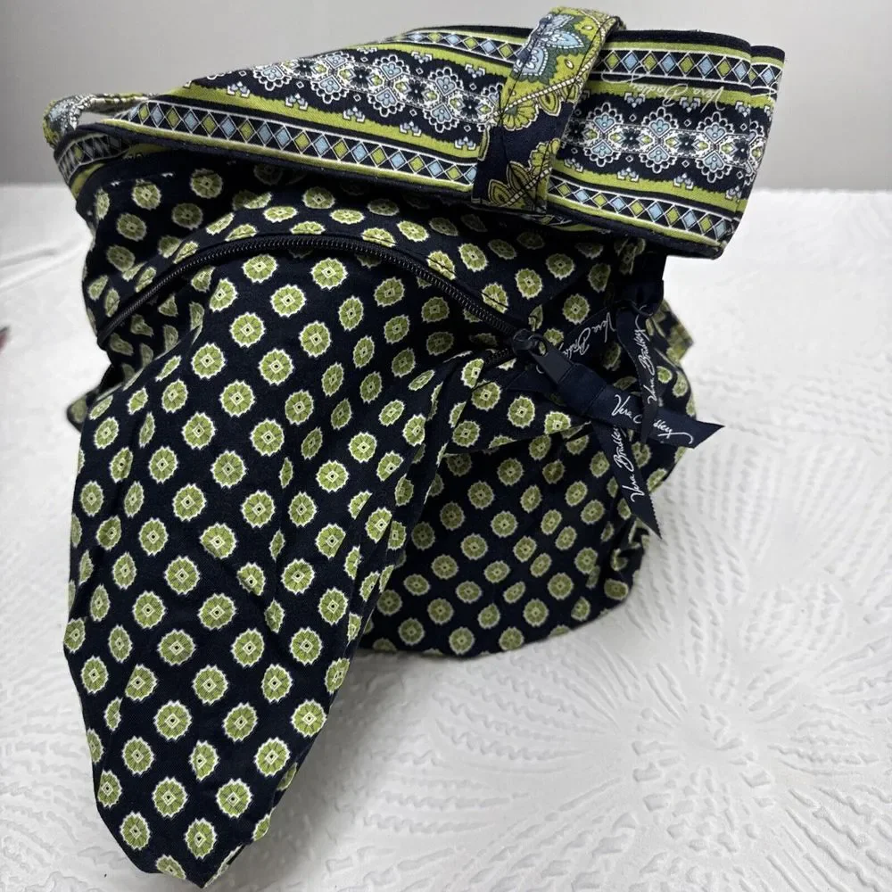 Vera Bradley Cambridge Green Blue,black Shoulder Handbag Medium - Picture 8 of 15